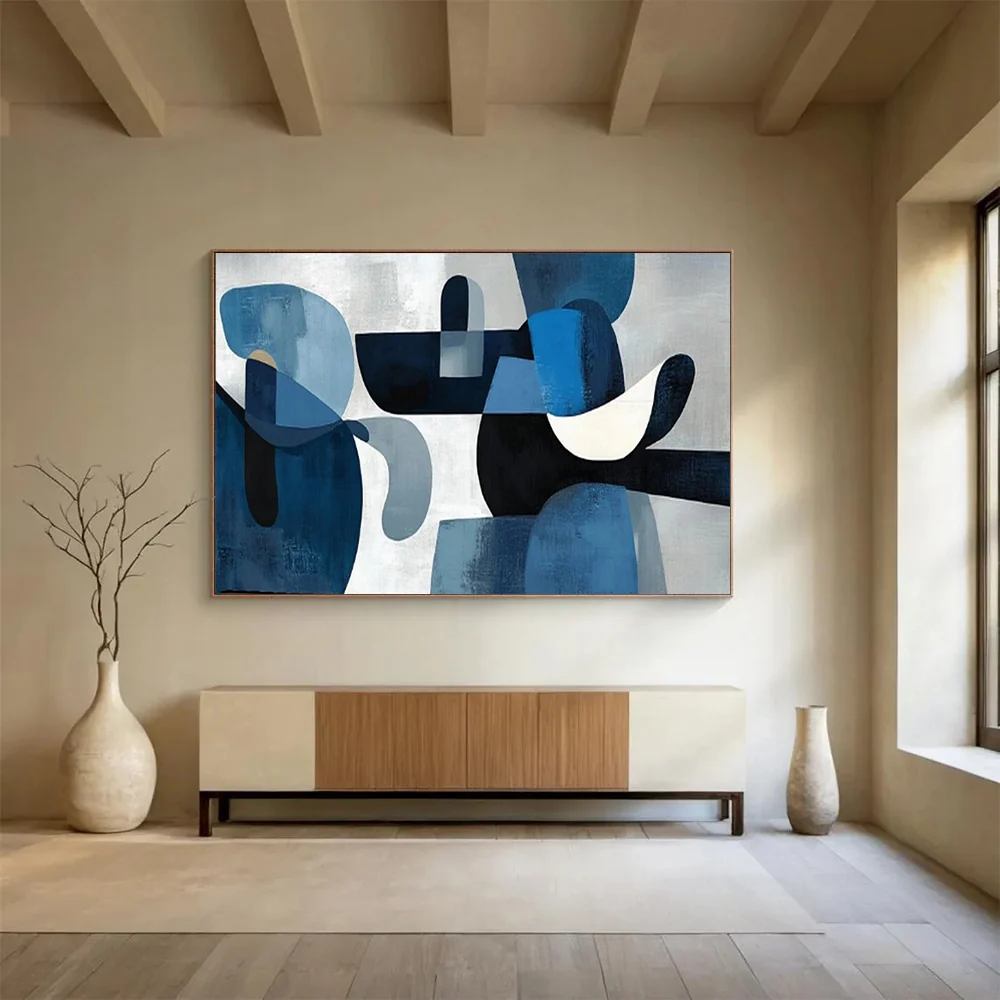 Blue Handmade White Your Abstract Artwork SY3IT